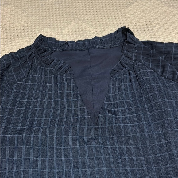 Cupshe Grid Print Navy Ruffled Mini Dress size L - Picture 3 of 14